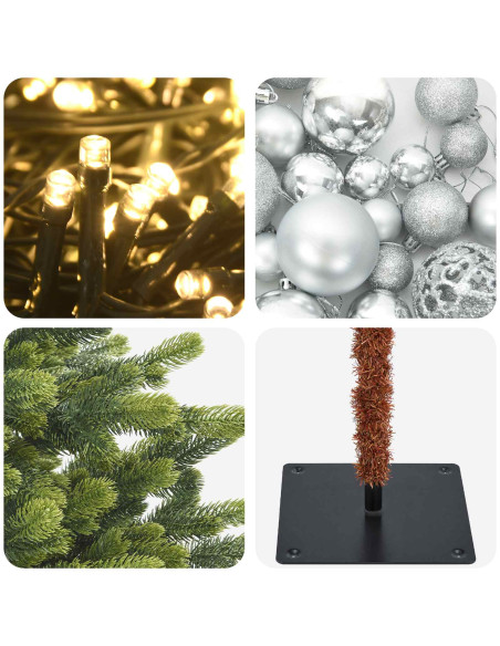 Albero di Natale artificiale con palline 240 cm 300 LED
