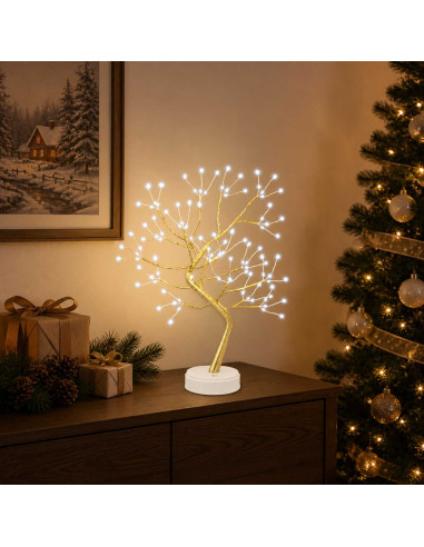 Mini albero di Natale starburst 2 pz Oro 12 x 50 cm Acciaio