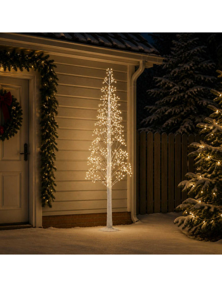 Albero di Natale Starburst Bianco 25 x 25 x 240 cm Plastica