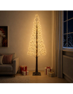 Albero di Natale Starburst Marrone 240 cm Plastica 688 LED