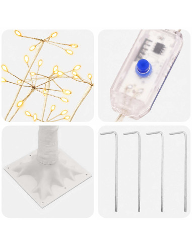 Albero di Natale Starburst Bianco 17 x 17 x 150 cm Plastica