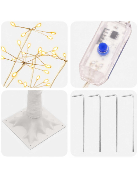 Albero di Natale Starburst Bianco 17 x 17 x 150 cm Plastica