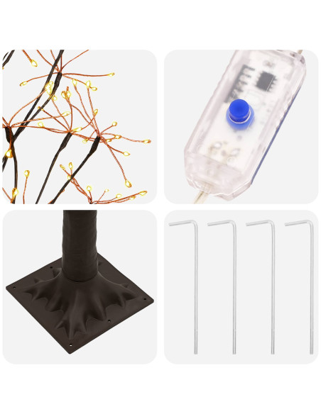 Albero di Natale Starburst Marrone 17 x 17 x 120 cm Plastica