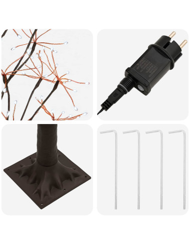 Albero di Natale Starburst Marrone 240 cm Plastica 688 LED