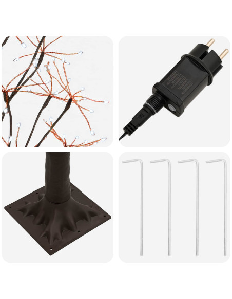 Albero di Natale Starburst Marrone 240 cm Plastica 688 LED