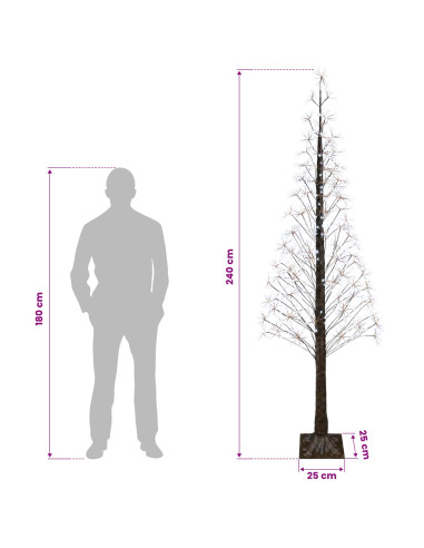 Albero di Natale Starburst Marrone 240 cm Plastica 688 LED