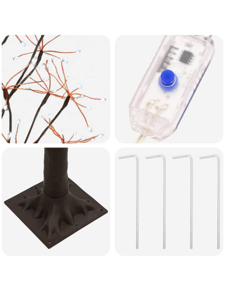 Albero di Natale Starburst Marrone 120 cm Plastica 240 LED