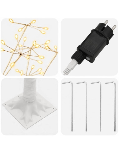 Albero di Natale Starburst Bianco 180 cm Plastica 432 LED
