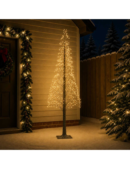Albero di Natale Starburst Marrone 240 cm Plastica 688 LED