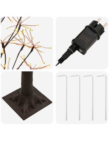 Albero di Natale Starburst Marrone 240 cm Plastica 688 LED