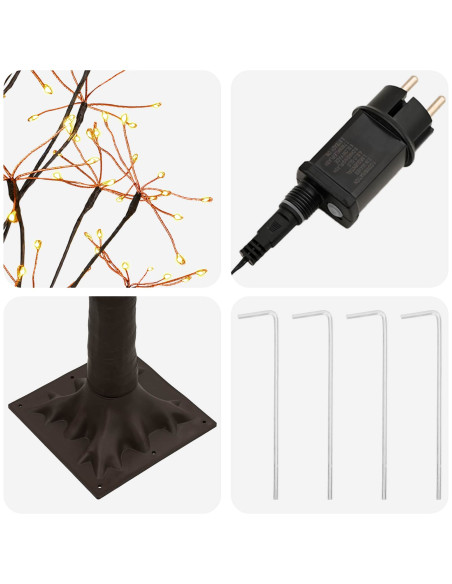 Albero di Natale Starburst Marrone 240 cm Plastica 688 LED