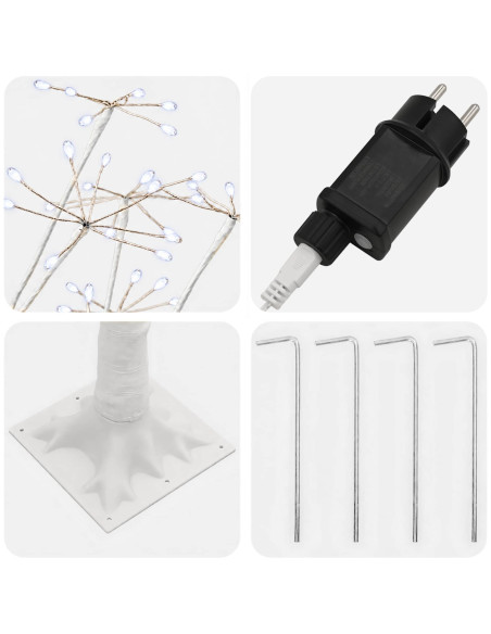 Albero di Natale Starburst Bianco 25 x 25 x 240 cm Plastica