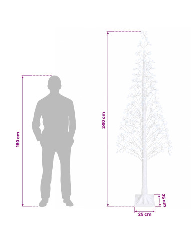 Albero di Natale Starburst Bianco 25 x 25 x 240 cm Plastica