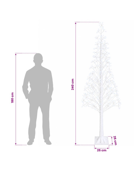 Albero di Natale Starburst Bianco 25 x 25 x 240 cm Plastica