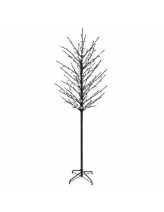 Albero di Natale con palline LED Nero 47 x 210 cm Acciaio 2