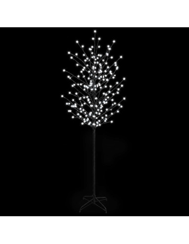 Albero di Natale con palline LED Nero 47 x 210 cm Acciaio