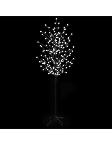 Albero di Natale con palline LED Nero 47 x 210 cm Acciaio