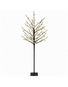 Albero di Natale con palline LED Nero 18 x 18 x 120 cm Acciaio 2