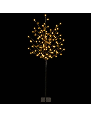 Albero di Natale con palline LED Nero 18 x 18 x 120 cm Acciaio