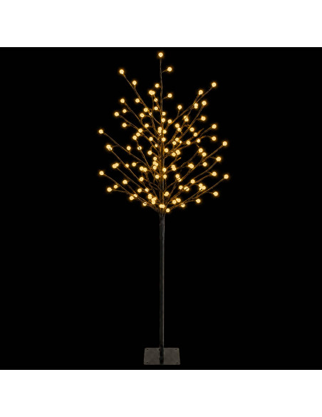 Albero di Natale con palline LED Nero 18 x 18 x 120 cm Acciaio