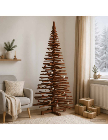 Albero di Natale in legno KOTKA 210 cm Legno Massello di Pino