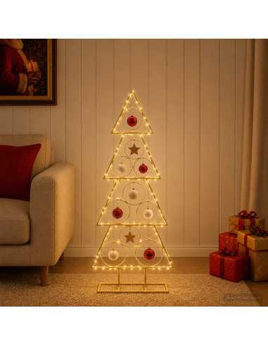Albero di Natale in metallo con supporto KUOPIO 90 cm Acciaio