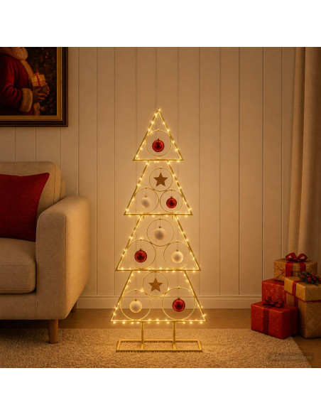 Albero di Natale in metallo con supporto KUOPIO 90 cm Acciaio