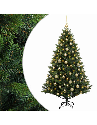 Albero di Natale Artificiale con Palline 180 cm 300 LED