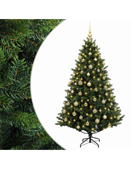 Albero di Natale Artificiale con Palline 180 cm 300 LED