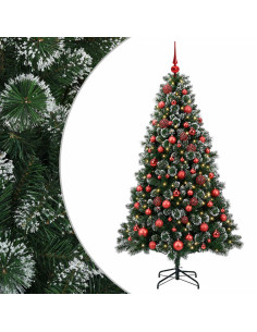 Albero di Natale artificiale con palline 240 cm 300 LED