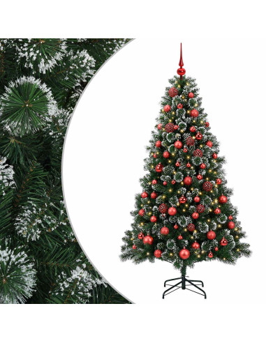 Albero di Natale artificiale con palline 240 cm 300 LED