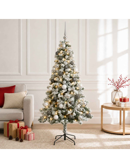 Albero di Natale Artificiale con Palline 120 cm 150 LED