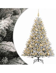 Albero di Natale artificiale con palline 240 cm 300 LED