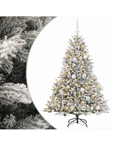 Albero di Natale artificiale con palline 180 cm 300 LED