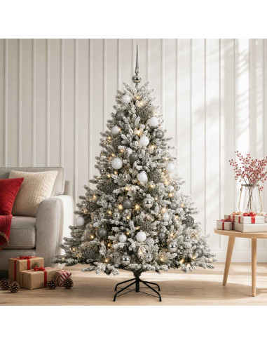 Albero di Natale artificiale con palline 150 cm 150 LED