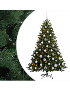 Albero di Natale artificiale con palline 180 cm 300 LED