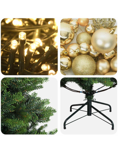 Albero di Natale artificiale con palline 240 cm 300 LED