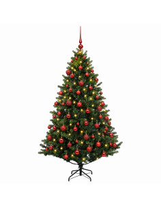 Albero di Natale Artificiale con Palline 180 cm 300 LED 2