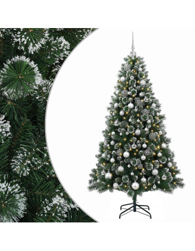 Albero di Natale Artificiale con Palline 210 cm 300 LED