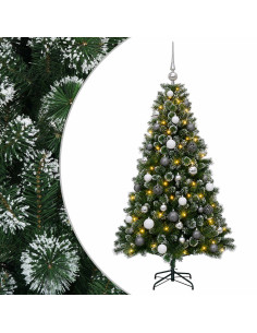 Albero di Natale artificiale con palline 120 cm 150 LED 2