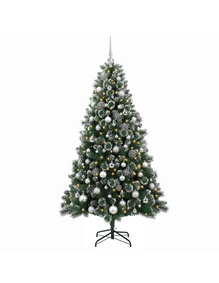 Albero di Natale Artificiale con Palline 180 cm 300 LED