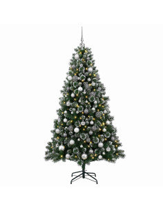 Albero di Natale artificiale con palline 210 cm 300 LED 2