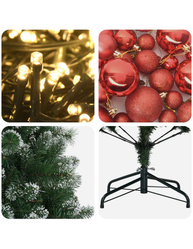 Albero di Natale artificiale con palline 240 cm 300 LED