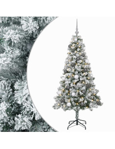 Albero di Natale Artificiale con Palline 120 cm 150 LED 2