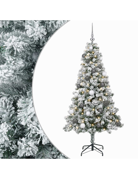 Albero di Natale Artificiale con Palline 120 cm 150 LED