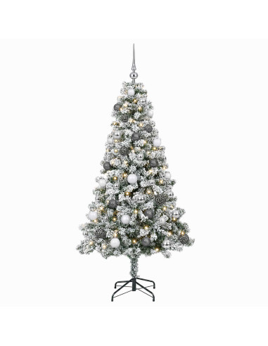 Albero di Natale Artificiale con Palline 120 cm 150 LED
