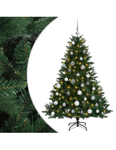 Albero di Natale artificiale con palline 150 cm 150 LED 2