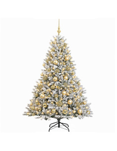 Albero di Natale artificiale con palline 210 cm 300 LED 2