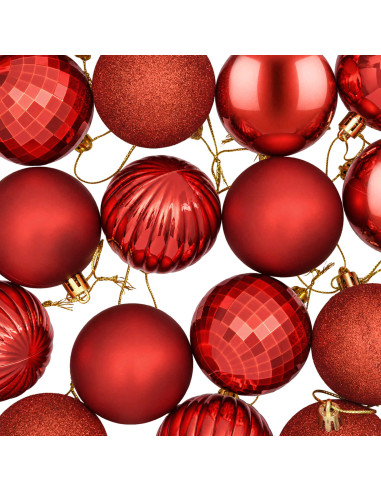 Set di Palline di Natale 75 pz Rosso 6 cm Polistirolo