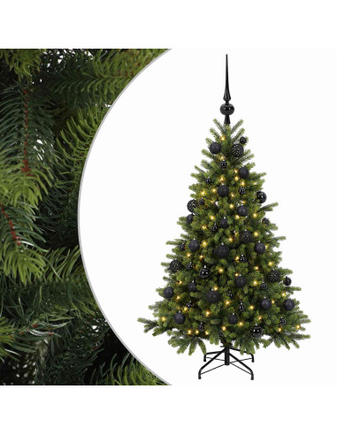 Albero di Natale artificiale con palline 150 cm 150 LED